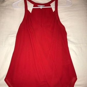 Naked zebra red surplice silky tank